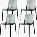 Amber Acrylic Armless Low Back Dining Chair