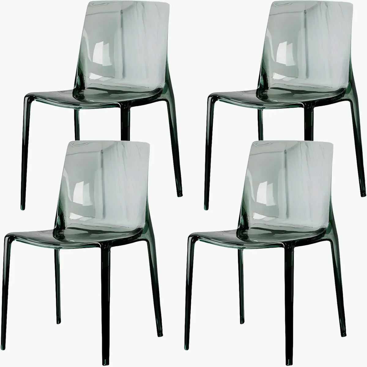 Amber Acrylic Armless Low Back Dining Chair