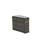 11-Piece Outdoor Half-Round Modular Sectional Sofa Set with Tempered Glass Coffee Table and 4 Side Table