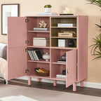 Multifunctional Storage cabinet with door, modern sideboard cabinet, wooden storage cabinet, leather handle drawer cabinet