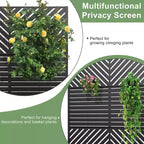 MAYEERTY Planter Box with Trellis Iron Black Parallel Line 01 Louvered Classic Combined Style 72x47x16in 3-Piece Set