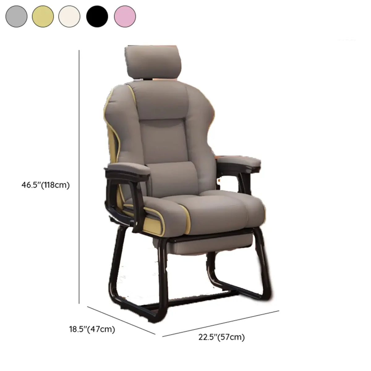 Yellow High-Back Leather Ergonomic Executive Chair