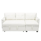 Convertible Reversible Sectional Sofa with Pull-Out Sleeper Bed, Hidden Storage Chaise, and Durable Legs