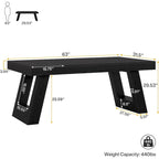 63 Inches Wood Executive Desk, Large Home Office Computer Desk