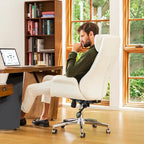 Glitzhome 48-inch Mid-century Adjustable Swivel Faux Leather Office Chair