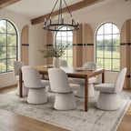 Set of 6 Modern 360 Swivel Armless Dining Chairs with Pedestal-style Base, Elegant Accent Chairs for Kitchen, Dining Room, or Office-Panipeachy