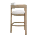 Christopher Knight Home Peyton Rubberwood Upholstered Bar Stool with Curved Open Back (Set of 2)