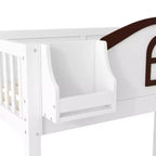 Twin over Full Bunk Bed with Slide, Shelves, Storage Staircase and Wardrobe for Kids Room