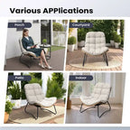 Papasan PE Rattan Chair with Cushion For Indoor Outdoor