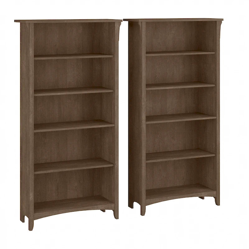 Salinas Tall 5-shelf Bookcase (Set of 2) by Bush Furniture