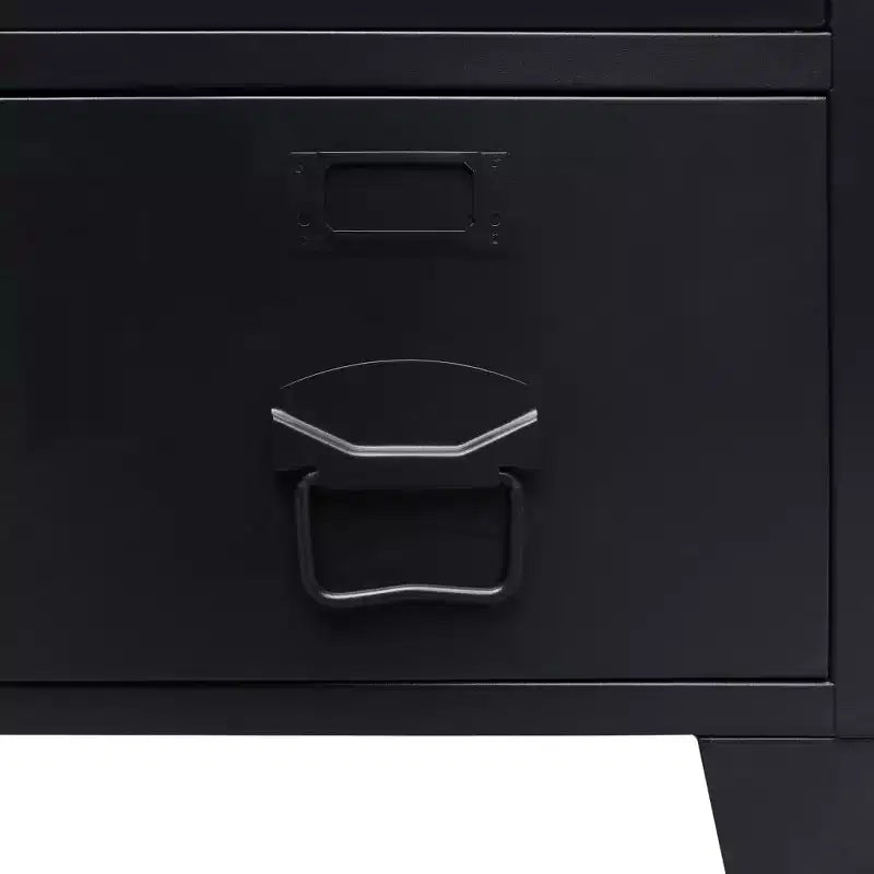 vidaXL Wardrobe Black Sheet Metal Medium Adjustable Shelves