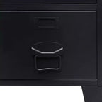 vidaXL Wardrobe Black Sheet Metal Medium Adjustable Shelves