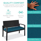 Best Choice Products 2-Person Outdoor Wicker Bench Garden Patio Porch Furniture w/ 700lb Capacity, Cushion