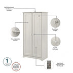 Cabot Espresso Oak Tall Storage Cabinet with Doors - 31.38L x 16.30W x 61.14H