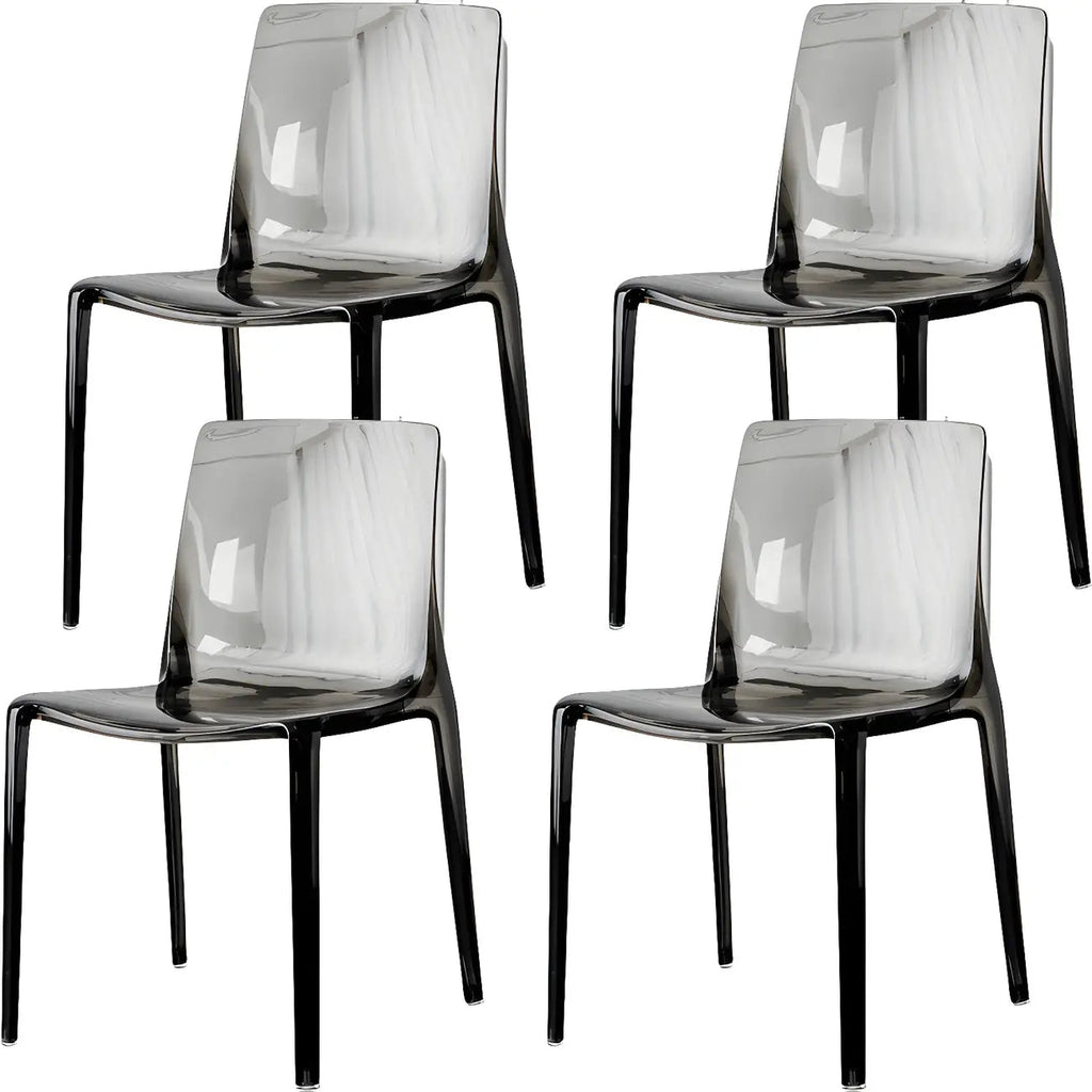Amber Acrylic Armless Low Back Dining Chair