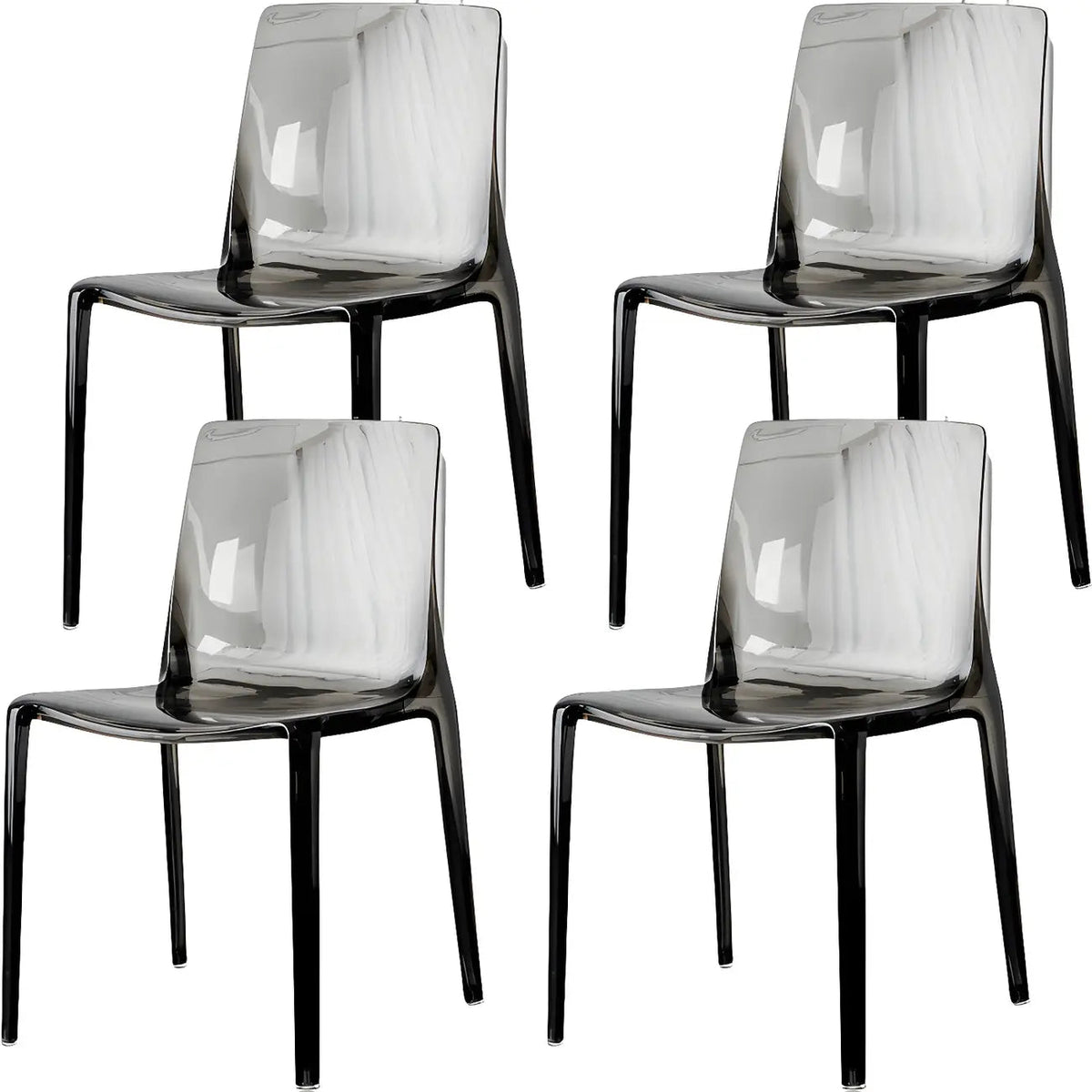 Amber Acrylic Armless Low Back Dining Chair