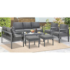 AECOJOY 7 Pieces Aluminum Patio Furniture Set Outdoor Conversation Set