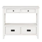 Console Table with 4 Drawers and Storage Shelf