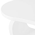 Modern Cloud Coffee Table with 1.5 Thick Tabletop,Cream Style Irregular End Table with Curved Legs,Unique Design Accent Table