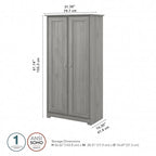 Cabot Espresso Oak Tall Storage Cabinet with Doors - 31.38L x 16.30W x 61.14H