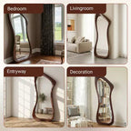 Dovelina 71H*31W Asymmetrical Full Length Mirror Decorative Leaning Mirror Modern Bathroom Mirror for Living Room Dining Room Entryway Bedroom