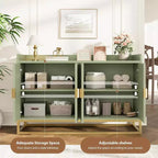 Buffet Cabinet with Storage Sideboard 4 Doors 47.2 Wide Modern Media Console Cabinet