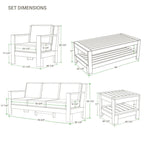 Cambridge Casual Logan 5-Piece Teak Patio Conversation Set with Sunbrella Cushion