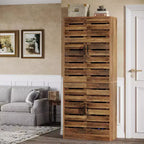 Lantine 70.8 Tall Shoe Cabinet with Shutter Doors, 9-Tier 27 Pairs Vertical Shoe Storage Cabinet