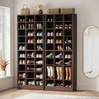 30 Pairs Tall Shoe Cabinet, 10 Tiers White Wooden Shoe Storage Rack for Closet, Entryway - 10-tier