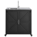 Outdoor Movable Kitchen Sink Patio Modular Kitchen Sink Station with Cabinet