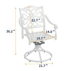 5-Piece Cast Aluminum Patio Dining Set with 4 Swivel Chair