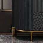 Glam Marble Sideboard in Grey with Storage