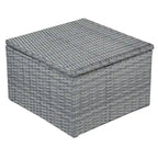 Outdoor Gray Wicker Daybed with Cushions and Retractable Canopy