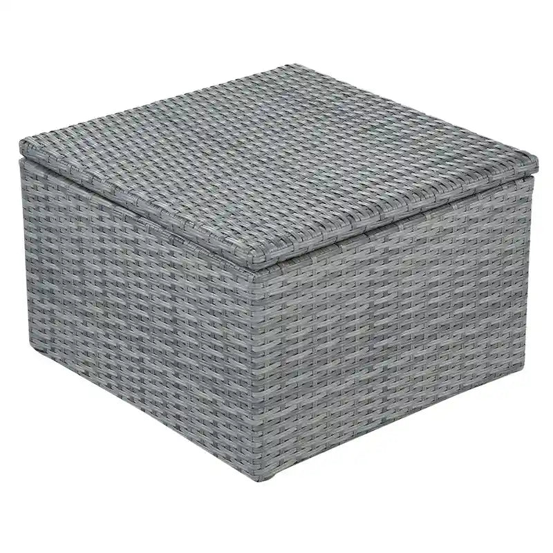 Outdoor Gray Wicker Daybed with Cushions and Retractable Canopy