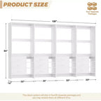 Besiost Set of 4 Closet Organizer with Wooden Drawers and Hanging Rods