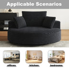 Corduroy Chenille Foam Single Swivel Chair
