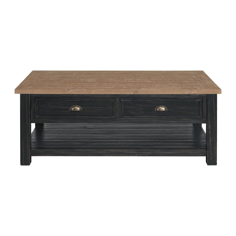 The Gray Barn Downington Solid Wood 2-Drawer Coffee Table