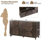 6-Drawer Modern Geometric Dresser, Half-Circle Accent Wide Storage Chest for Bedroom & Living Room
