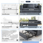 Adjustable Sleeper Chair Bed, 3-in-1 Convertible, Multiple Colors, Fits 1 Person