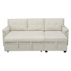 Convertible Reversible Sectional Sofa with Pull-Out Sleeper Bed, Hidden Storage Chaise, and Durable Legs