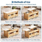 Wood Coffee Table - Adjustable Coffee Table, Height Adjustable Coffee Table, Modern Coffee Table, Stylish Coffee Table