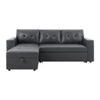 Convertible Reversible Sectional Sofa with Pull-Out Sleeper Bed, Hidden Storage Chaise, and Durable Legs