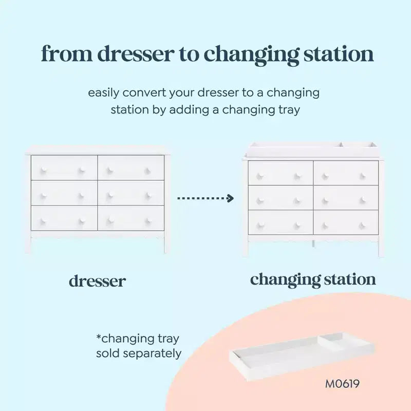Scallop 6-Drawer Dresser