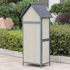 Outdoor Storage Shed with Floor, 68 Tall Garden Tool Shed with Adjustable Shelves
