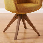 Art Leon Comfortable Fabric Swivel Accent Chair with Solid Oak Wood Legs