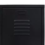 vidaXL Wardrobe Black Sheet Metal Medium Adjustable Shelves