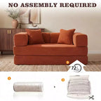 Dyonery 65-in five-in-one folding floor sofa bed, convertible into a double bed sofa bed, with a fixed metal frame, corduroy