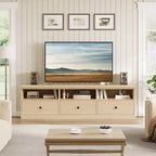 70 Mid-Century Modern Entertainment Center with Storage Drawer & Open Shelves