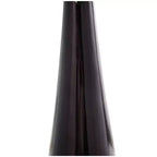 Aluminum Geometric Cone Accent Table with Textured Glass Tabletop 24 in