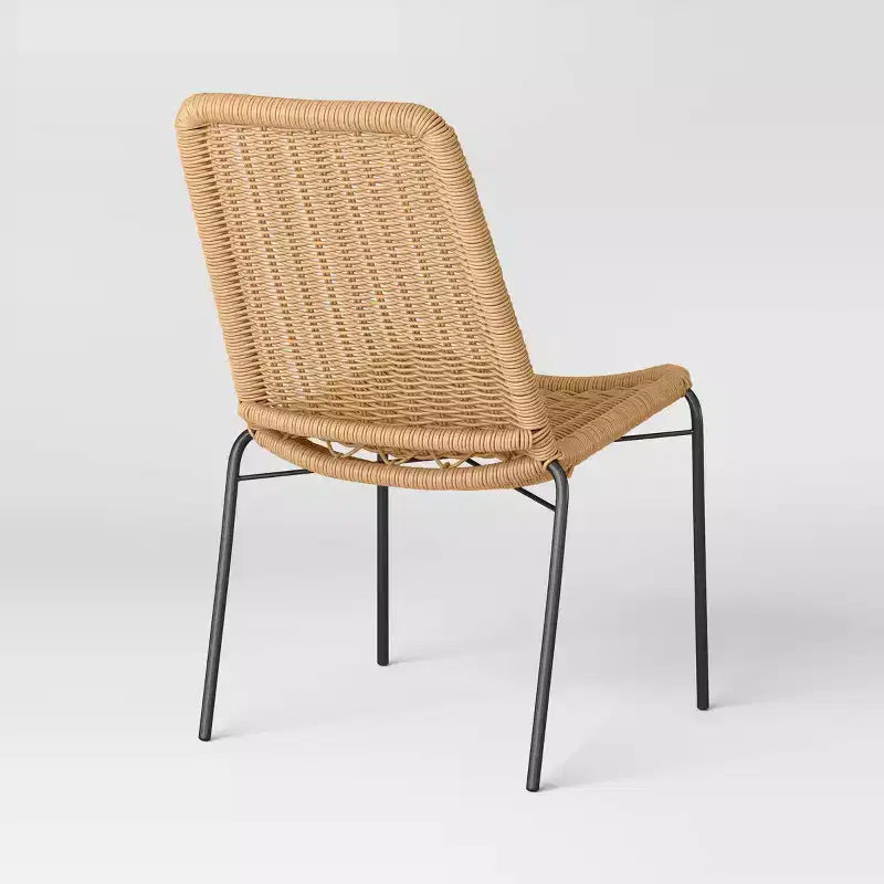 4pc Wicker Stack Armless Patio Dining Chairs Brown - Threshold?